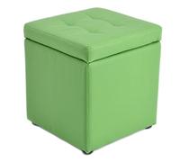 Repose-pieds en cuir avec rangement caché carré en lin 30 x 30 x 35 cm Ottoman élégant pour salon, chambre à coucher et décoration d'intérieur.