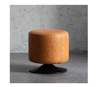 Repose-pieds en cuir PU pour salon canapé pivotant à 360 degrés tabouret de coiffeuse rond avec hauteur réglable Marron 40 cm