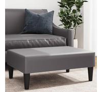 Repose-pieds, en cuir synthétique, gris, 77 x 55 x 31 cm, pour salon, compact, peu encombrant, moderne, scandinave, pour chambre à coucher, couloir, avec rembourrage en mousse robuste