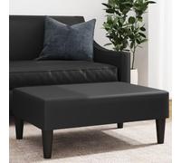 Repose-pieds, en cuir synthétique, noir, 77 x 55 x 31 cm, pour salon, chambre à coucher, compact, peu encombrant, moderne, avec structure robuste et surface facile d'entretien