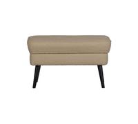 Repose-pieds en fausse fourrure beige, rectangulaire, uni - Woood, Rocco - 77x51x47 cm