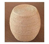 Repose-pieds en rotin tressé, fabriqué à la main, cadre en bois massif, capacité de charge 120 kg, idéal pour la décoration du salon et de la terrasse