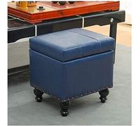Repose-Pieds en Similicuir, Pouf de Rangement, Coffre à Jouets, Tabouret rembourré, Banc cubique pour Salon, décoration d'intérieur (Rouge B)