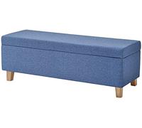 Repose-pieds en tissu de lin avec boîte de rangement, banc ottoman, entièrement assemblé, 120 cm x 40 cm x 42 cm, décoration d'intérieur