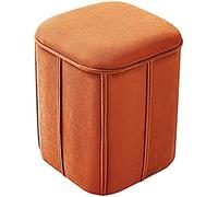 Repose-pieds en velours avec joli design cube pour salon et entrée Bleu élégant ottoman 32 x 32 x 45 cm Meuble polyvalent et peu encombrant