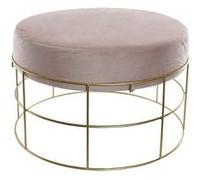 Repose-pieds en velours coloris rose pâle - Longueur 60 x Profondeur 60 x Hauteur 37,5 cm --