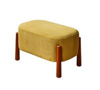 Repose-pieds en velours côtelé de 31,8 cm avec pieds en bois, banc pouf polyvalent pour salon, chambre à coucher, entrée, vert jaune