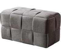 Repose-pieds en velours fait à la main - Ottoman cube rembourré pour salle de séjour ou changement de chaussures - Petit tabouret carré avec tissage croisé respirant