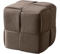 Repose-pieds en velours fait à la main - Petit pouf carré pour salon ou coiffeuse - Tabouret cube respirant pour changer de chaussures
