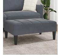 vidaXL Repose-pieds velours gris foncé 77 x 55 x 31 cm – cadre contreplaqué, mousse, confortable