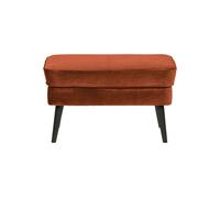 Repose-pieds en velours terracotta, rectangulaire, uni, résistant - Woood, Rocco - 77x51x47 cm