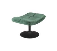 Repose-pieds en velours vert, rectangulaire, mousse piquetée, uni - Dutchbone, Bar vintage - 67x52x46 cm