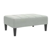 Repose-pieds en velours - vidaXL - Gris clair - 77x55x31 cm - Doux et confortable - Cadre robuste - Design flexible