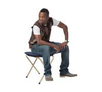 Repose-pieds ergonomique pliable 34 cm Charge maximale 100 kg Coussin en mousse dense pour bureau à domicile, bureau, salon, qualité allemande (bleu foncé)