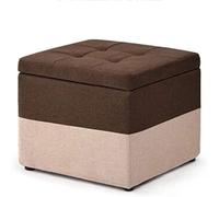 Repose-pieds et banc à chaussures rembourré multifonction élégant - Boîte de rangement carrée avec coussin pour salon et dressing, repose-pieds polyvalent et tabouret cubique