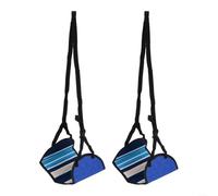 Repose-pieds gonflable pour avion avec 3 niveaux de hauteur - Cube de flocage en PVC souple pour les longs vols enfants et adultes 48 x 38 cm (bleu)