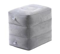 Repose-pieds gonflable pour voyage, hauteur réglable de 15,2 cm, 30,5 cm, 45,7 cm, coussin repose-pieds gonflable pour avion, voiture, train, maison, bureau (gris clair)