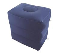 Repose-pieds gonflable pour voyage, hauteur réglable de 15,2 cm, 30,5 cm, 45,7 cm, repose-pied gonflable pour avion, voiture, train, maison, bureau (bleu foncé)