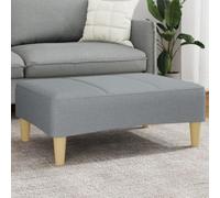 Repose-pieds gris clair en tissu avec 77 x 55 x 31 cm - Tabouret rembourré moderne pour salon et chambre à coucher - Siège compact et repose-pieds peu encombrant