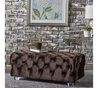 Repose-pieds luxueux en velours doux avec pieds en acrylique - Moderne - Tufté - 100 x 40 x 40 cm