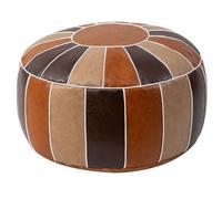 Repose-pieds marocain rétro en cuir synthétique - Coussin de siège ottoman minimaliste avec poignée - Coussin de sol d'intérieur vintage 53 x 24 cm - Décoration élégante pour le salon