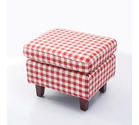 Repose-pieds moderne en bois massif tapissé de coton et lin - Banc multifonctionnel - Canapé et banc d'extrémité de lit - Dimensions : 75 x 45 x 43 cm - Décoration d'intérieur élégante