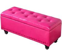 Repose-pieds moderne en cuir vert foncé avec rangement caché, repose-pieds de qualité supérieure, polyvalent, 40 x 40 x 43 cm, pour décoration de salon et de chambre à coucher