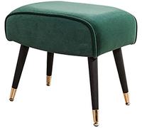 Repose-pieds moderne en tissu - Banc de canapé européen et tabouret de coiffeuse - Repose-pieds élégant pour salon et entrée - Banc à chaussures à langer - Vert foncé - 52 x 33 x 45 cm
