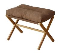 Repose-pieds Multifonctionnel Moderne avec Coussin Doux pour Salon, Chambre à Coucher, Bureau, Repose-pieds, Repose-pieds Pliable en X Sous le Bureau avec Pieds en Bois Massif(Café)