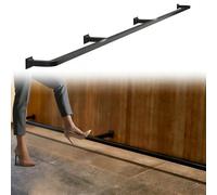 Repose-Pieds Mural Noir en Tube carré de 2,9 m (9,5 pi) pour comptoir de Bar - Barre de Maintien avec Supports et kit d'installation - Accessoire Personnalisable pour Bar de pub ou à domicil
