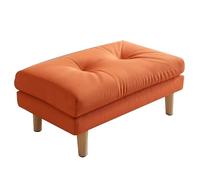 Repose-pieds ottoman avec pieds en bois massif, coussin doux amovible, design empilable, pas de montage nécessaire pour chambre à coucher ou salon