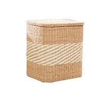 Repose-pieds Ottoman Boîte de Rangement Tabouret Multifonctionnel Tissage Rotin Salon Chambre