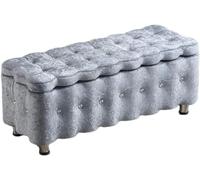 Repose-pieds ottoman de rangement avec couvercle à charnière, design rectangulaire pour salon ou chambre à coucher, idéal pour changer les chaussures et solutions de rangement