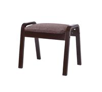 Repose-pieds ottoman en bois massif - Petit repose-pieds doux avec housse amovible, marchepied en bois pour siège supplémentaire sous le bureau, salon et bureau, élégant et fonctionnel