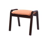 Repose-pieds ottoman en bois massif - Petit repose-pieds doux avec housse amovible - Marchepied en bois pour sous le bureau, siège supplémentaire pour le salon, pieds en bois