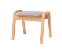 Repose-pieds ottoman en bois massif - Petit repose-pieds doux avec housse amovible, pieds en bois - Marchepied idéal pour le salon, sous le bureau et la décoration d'intérieur