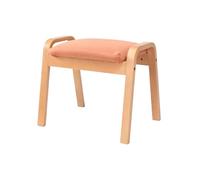 Repose-pieds ottoman en bois massif - Petit repose-pieds doux avec housse amovible, pieds en bois, parfait sous le bureau pour le salon, siège supplémentaire et marchepied