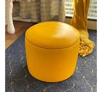 Repose-pieds ottoman en cuir multifonction avec finition élégante à l'huile cirée pour salon et chambre à coucher