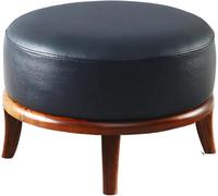 Repose-Pieds Ottoman Haut De Gamme - Cuir Moderne, Pieds en Bois Massif - Siège D'appoint Multifonction pour Salon - Tabouret De Canapé avec Repose-Pieds, A