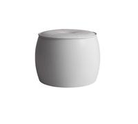 Repose-pieds ottoman moderne - Repose-pieds rond en cuir microfibre avec cadre en bois massif rembourré pour salon, chambre à coucher, décoration d'intérieur et repose-pieds élégant