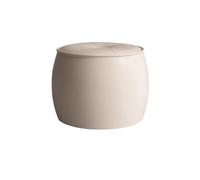 Repose-pieds ottoman moderne - Repose-pieds rond en cuir microfibre avec cadre en bois massif, siège rembourré élégant pour salon, chambre à coucher et décoration d'intérieur