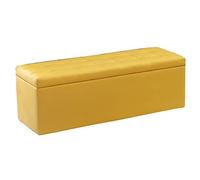 Repose-pieds ottoman multicolore 90 cm avec coussin de rangement en polyuréthane pour salon et chambre à coucher, peut supporter 120 kg, meubles élégants et fonctionnels - Option jaune disponible