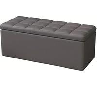 Repose-pieds ottoman multifonctionnel avec rangement, banc de canapé en cuir synthétique haute capacité, cadre en bois massif pour un soutien solide, parfait pour le confort du salon