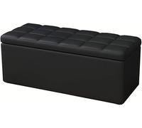 Repose-pieds ottoman multifonctionnel avec rangement, banc de canapé en cuir synthétique haute capacité, cadre en bois massif pour un soutien solide, parfait pour le confort du salon