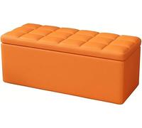 Repose-pieds ottoman multifonctionnel avec rangement, banc de canapé en cuir synthétique haute capacité, cadre en bois massif pour un soutien solide, parfait pour le confort du salon