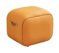 Repose-pieds ottoman pivotant à 360° en cuir - Tabouret pouf rembourré avec poignée pour canapé, salon, chambre à coucher et entrée - Repose-pieds et repose-pieds élégants