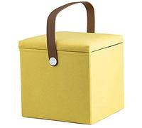 Repose-pieds ottoman pliable élégant - Pouf cube polyvalent avec sangle en cuir pour salon, table basse, repose-pieds de rangement et décoration d'intérieur