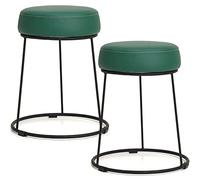 Repose-pieds ottoman rond amovible en fer forgé empilable rembourré pour salon ou chambre à coucher, 2 pièces, tabouret à langer