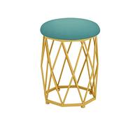 Repose-pieds ottoman rond moderne vert - Tabouret de coiffeuse rembourré polyvalent et table d'appoint compact 35 x 35 x 44 cm, parfait pour la décoration du salon et de la chambre à coucher