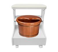 Repose-pieds, pédicure, repose-pieds, manucure, meuble de manucure, tabouret à roulettes, pour la maison, le salon, 52 x 41 x 55 cm, repose-pieds, soin des pieds, salon, spa, massage (blanc)